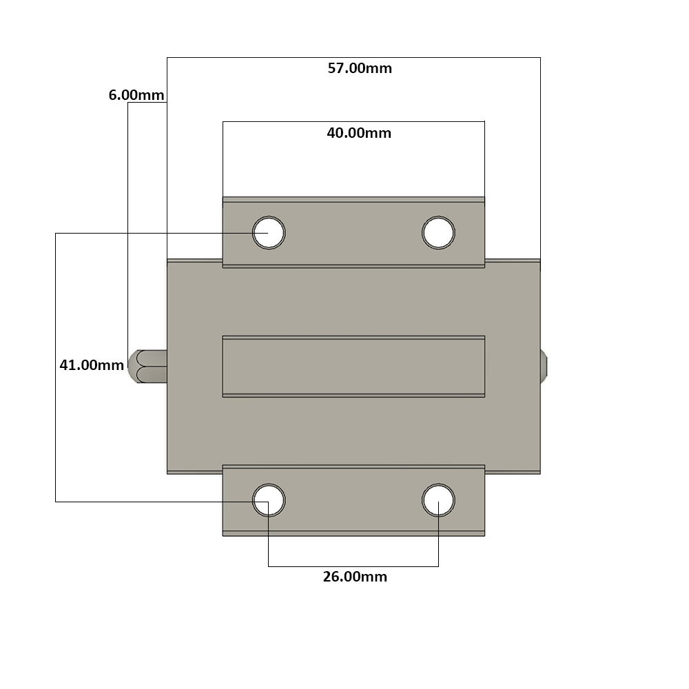 LSD30BK-F2S-H-B-M6 AIRTAC LOW PROFILE RAIL BEARING<br>LSD 30MM SERIES, HIGH ACCURACY WITH LIGHT PRELOAD (B), BOTTOM MOUNTING FLANGE - SHORT BODY