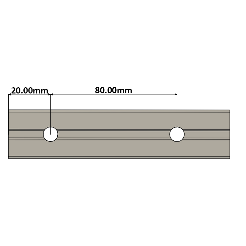 LSD35RLX1000-S20-H-D AIRTAC LOW PROFILE RAIL<br>LSD 35MM SERIES, HIGH ACCURACY, 20MM END TO FIRST HOLE, CUT TO LENGTH OF 1000MM