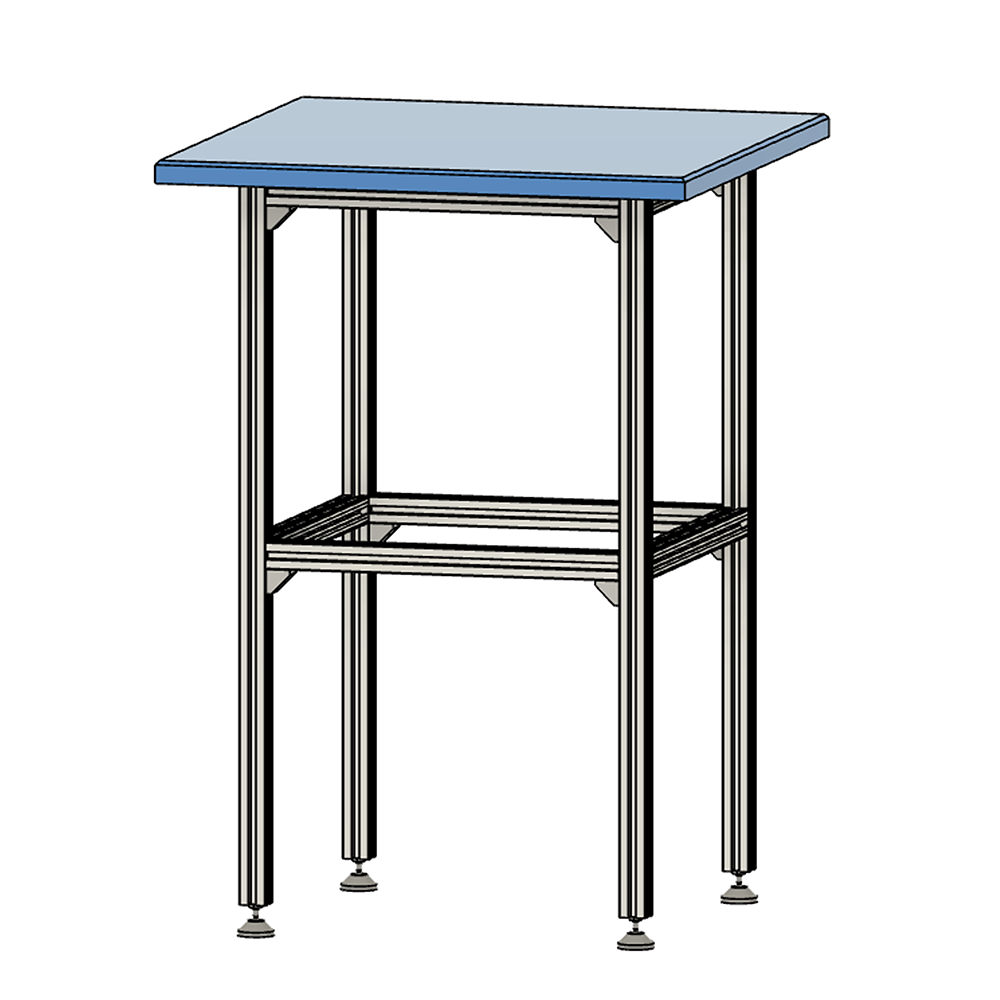 BLUE GUSSET 30X30 MODULAR SOLUTION BLUE TOP TABLE WITH GUSSETS