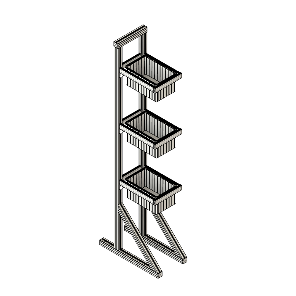 BIN AND GUSSET STAND MODULAR SOLUTION BIN STAND WITH FOUR GUSSETS