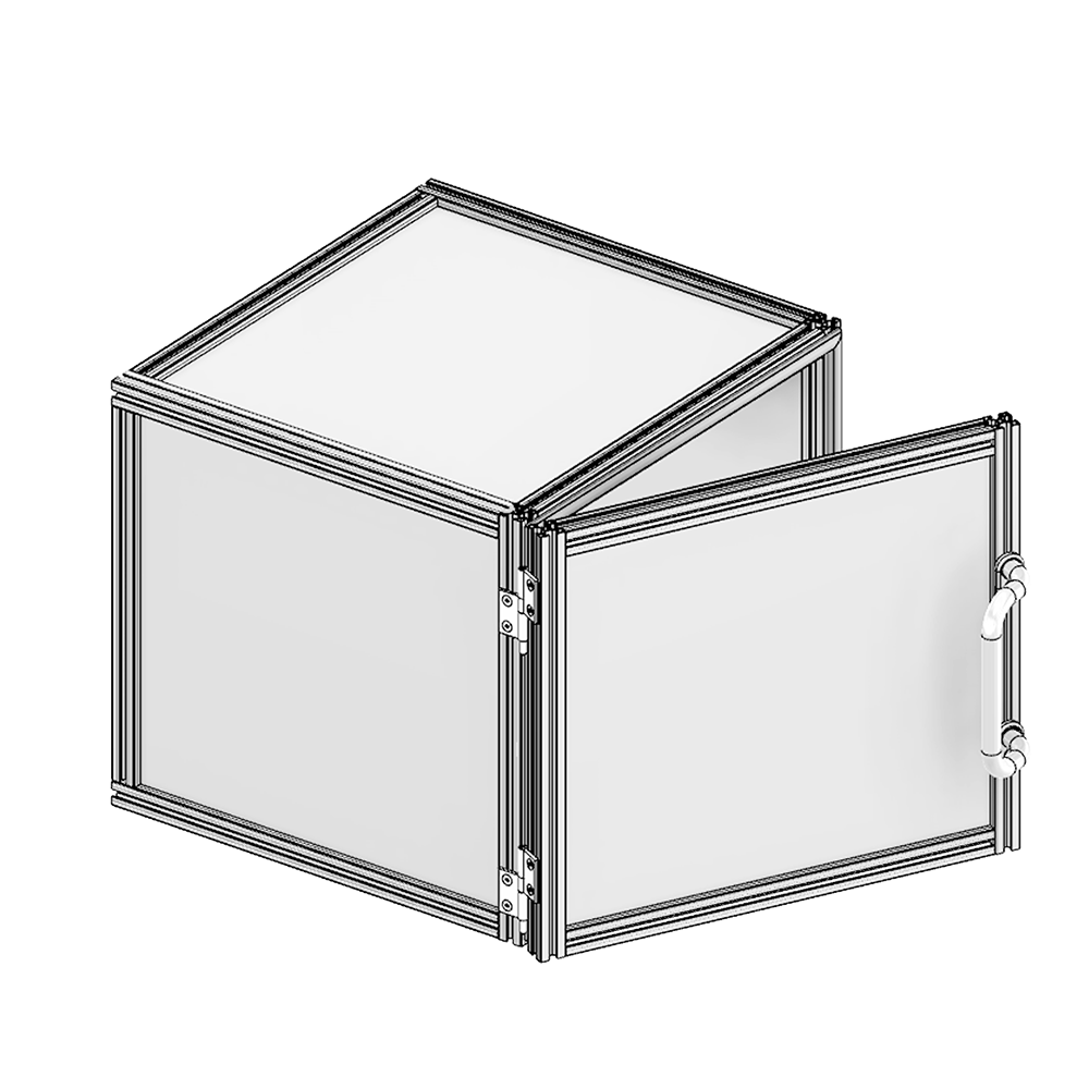 BOX 30X30-PVC MODULAR SOLUTION BOX ENCLOSURE 30X30 ALUMINUM PROFILE, BLUE PANEL PVC