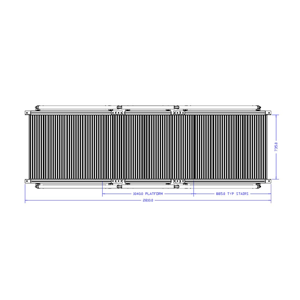 M-10353-45-1040-0735-0965-XX STAIRS & CROSSOVER - 45-DEG STAIRS X 1040 PLATFORM X 735 WIDE X 965 CLEARANCE