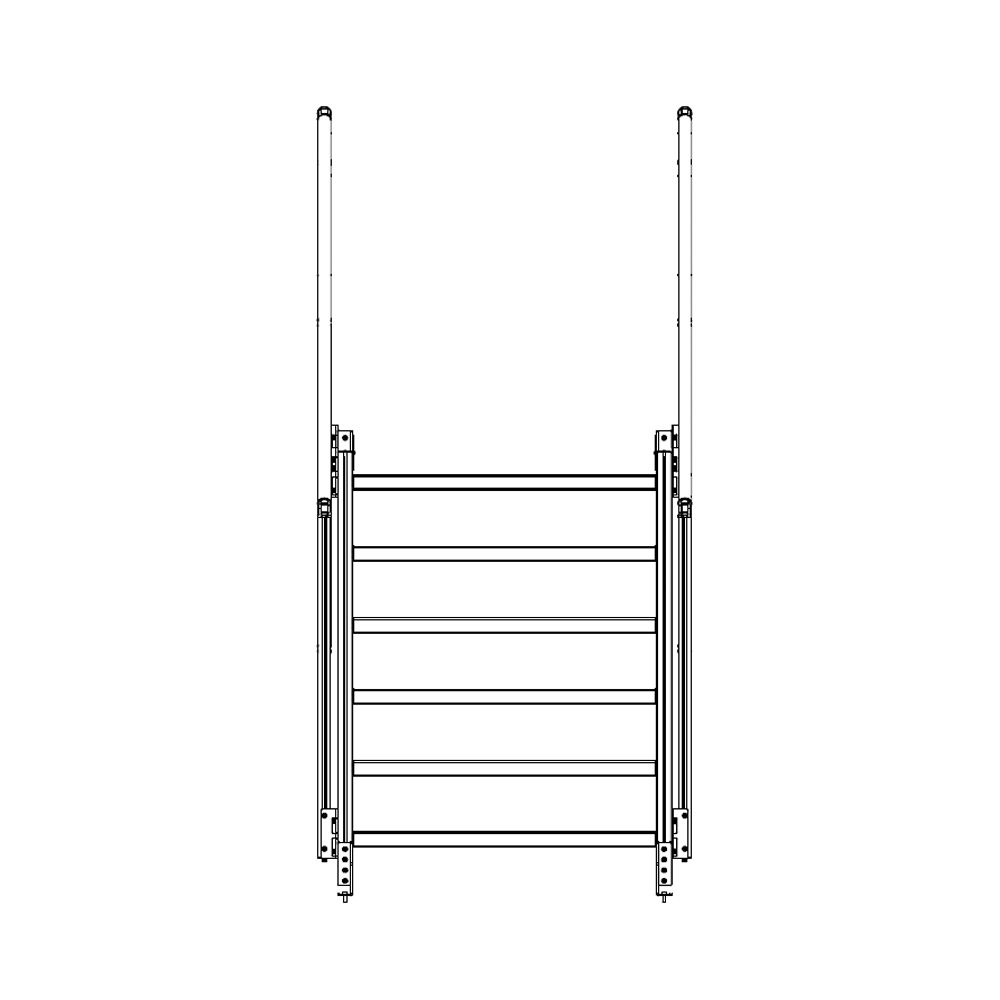 M-10353-45-2340-0915-1220-XX STAIRS & CROSSOVER - 45-DEG STAIRS X 2340 PLATFORM X 915 WIDE X 1220 CLEARANCE