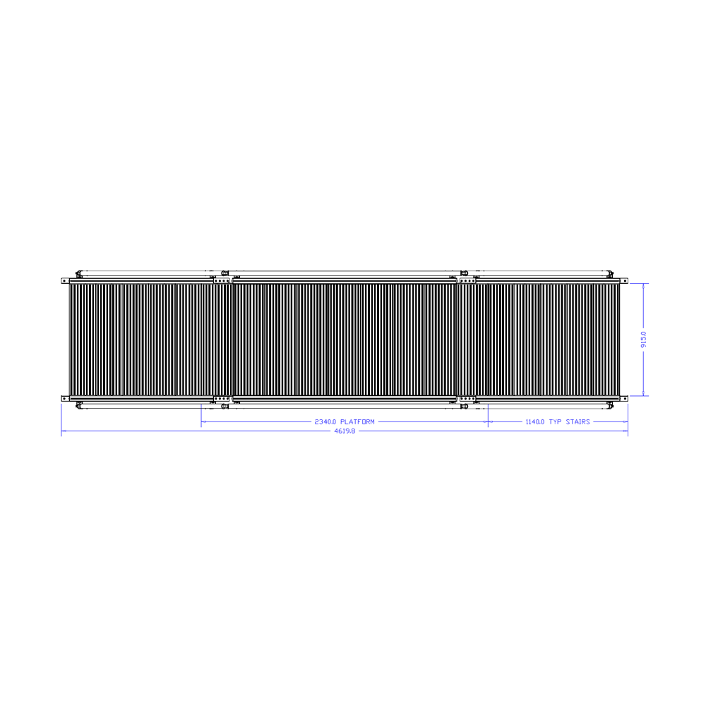 M-10353-45-2340-0915-1220-XX STAIRS & CROSSOVER - 45-DEG STAIRS X 2340 PLATFORM X 915 WIDE X 1220 CLEARANCE