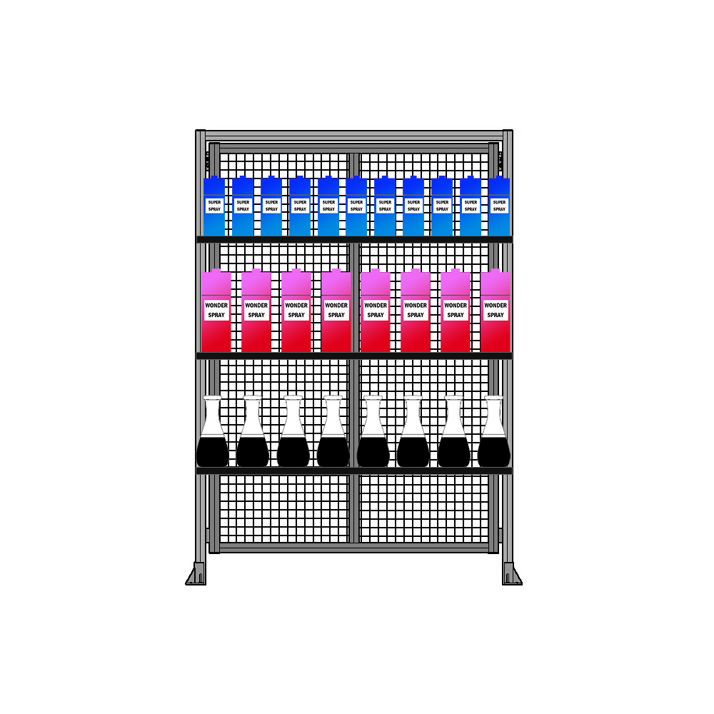 WALL SHELF DISPLAY MODULAR SOLUTION MESH WALL SHELF DISPLAY
