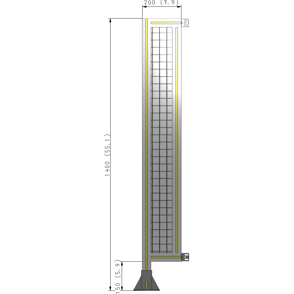 A1-1400-0200-0150-HYMFA GUARDING PANEL 1400MM TALL X 200MM WIDE 1'' MESH