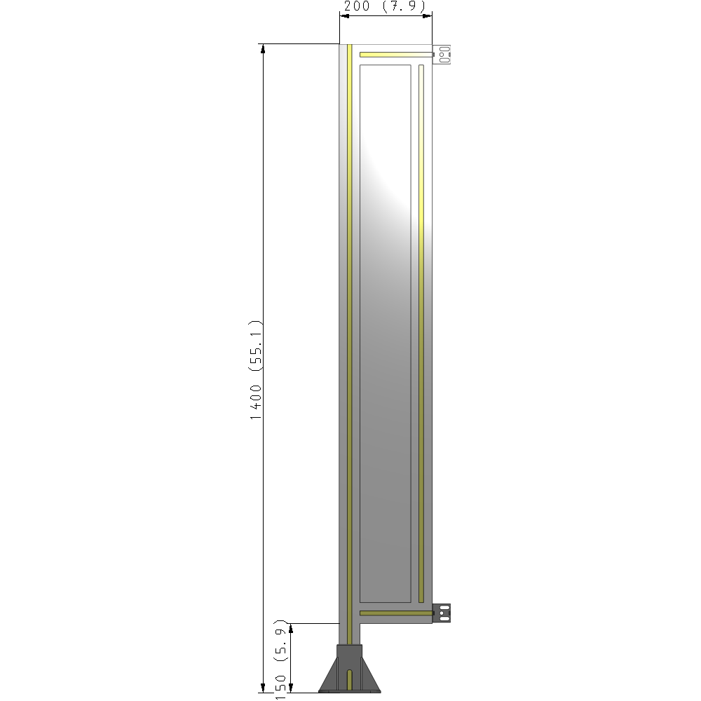 A1-1400-0200-0150-HYPFK GUARDING PANEL 1400MM TALL X 200MM WIDE 1/4'' POLYCARBONATE