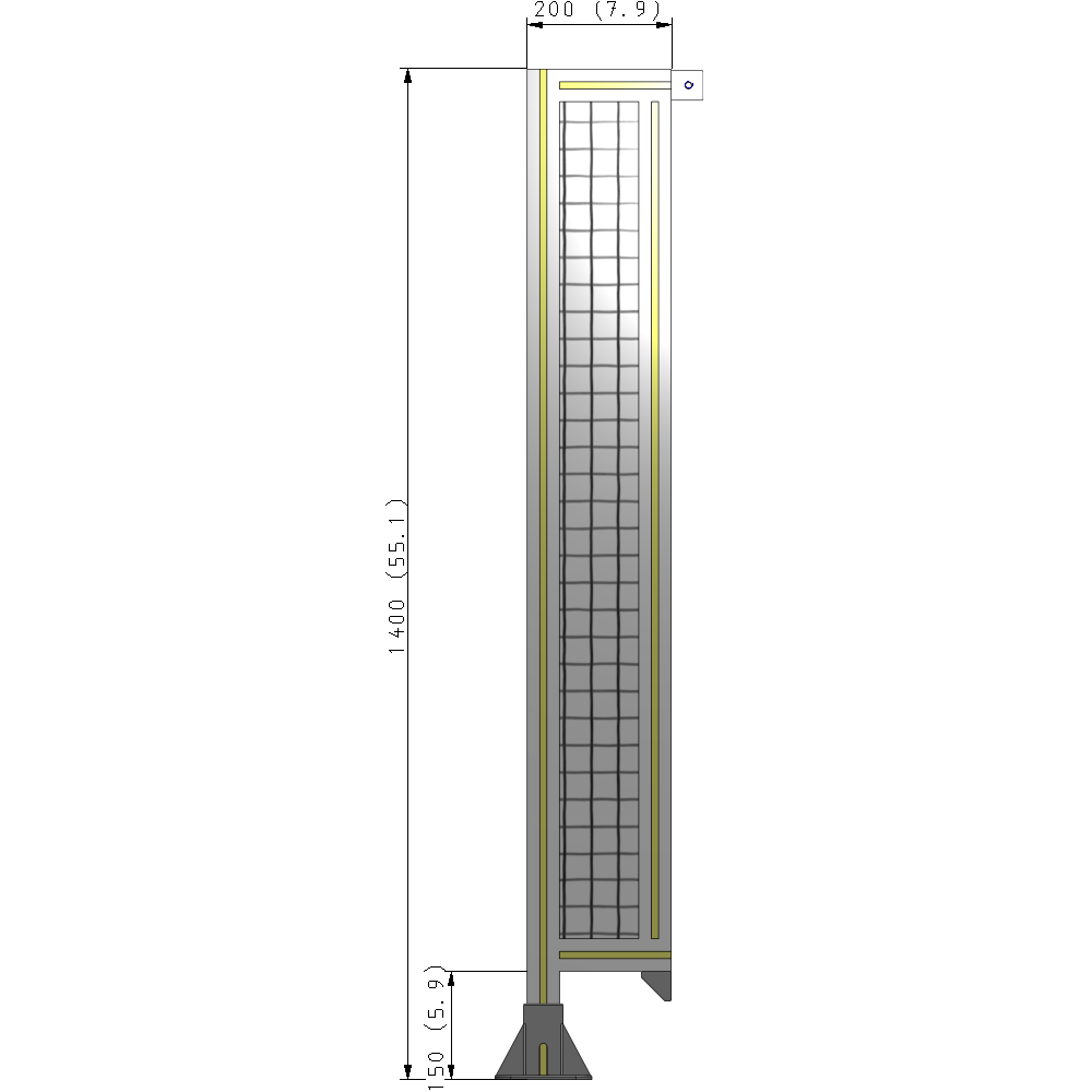 A1-1400-0200-0150-TYMFA GUARDING PANEL 1400MM TALL X 200MM WIDE 1'' MESH