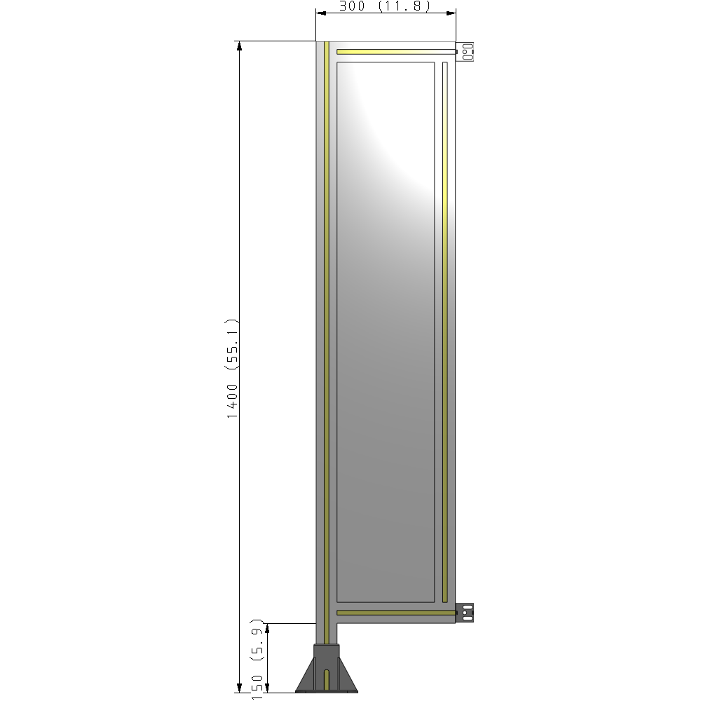 A1-1400-0300-0150-HYPFA GUARDING PANEL 1400MM TALL X 300MM WIDE 1/4'' POLYCARBONATE