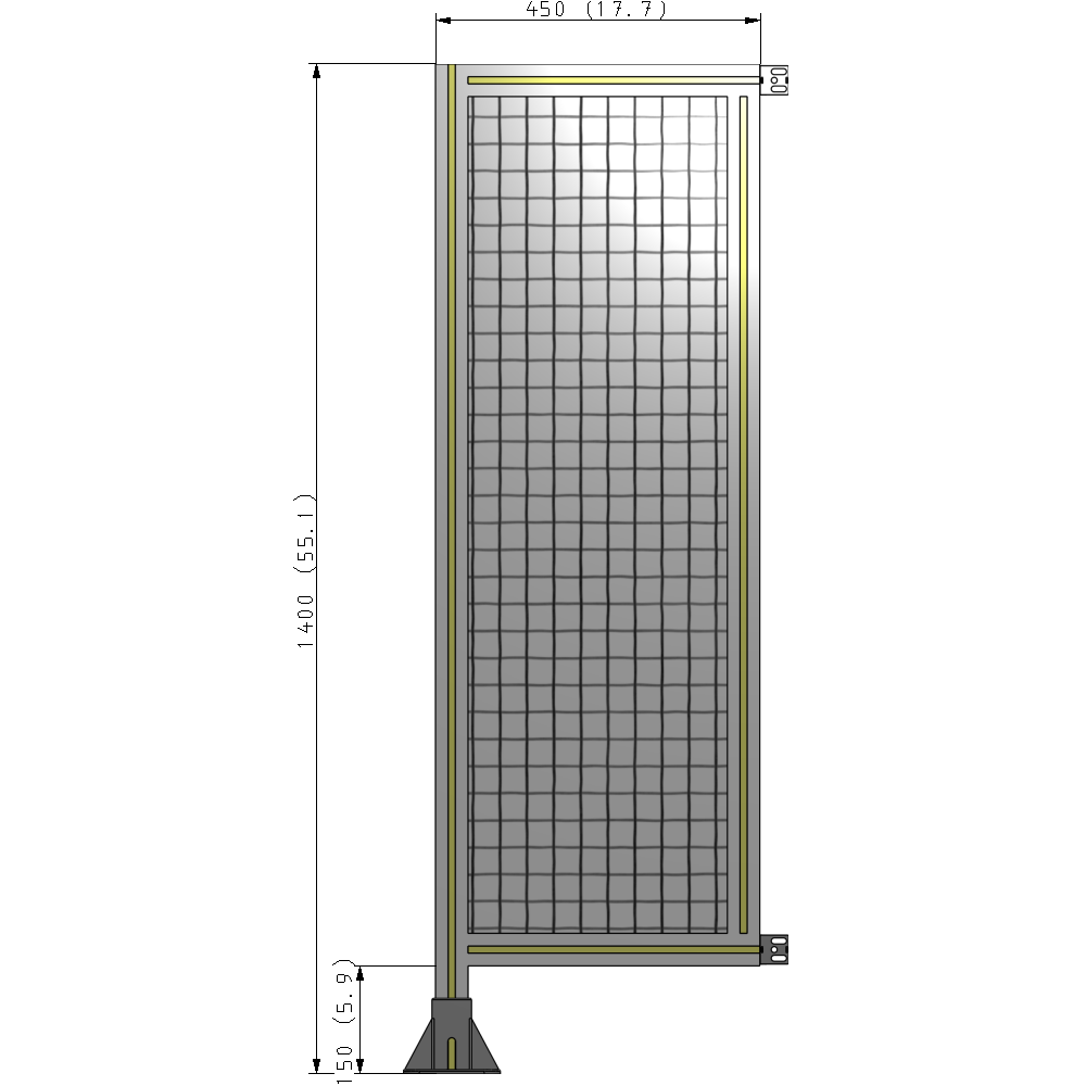A1-1400-0450-0150-HYMFK GUARDING PANEL 1400MM TALL X 450MM WIDE 1'' MESH