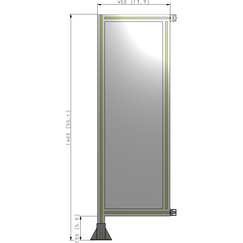 A1-1400-0450-0150-HYPFK GUARDING PANEL 1400MM TALL X 450MM WIDE 1/4'' POLYCARBONATE