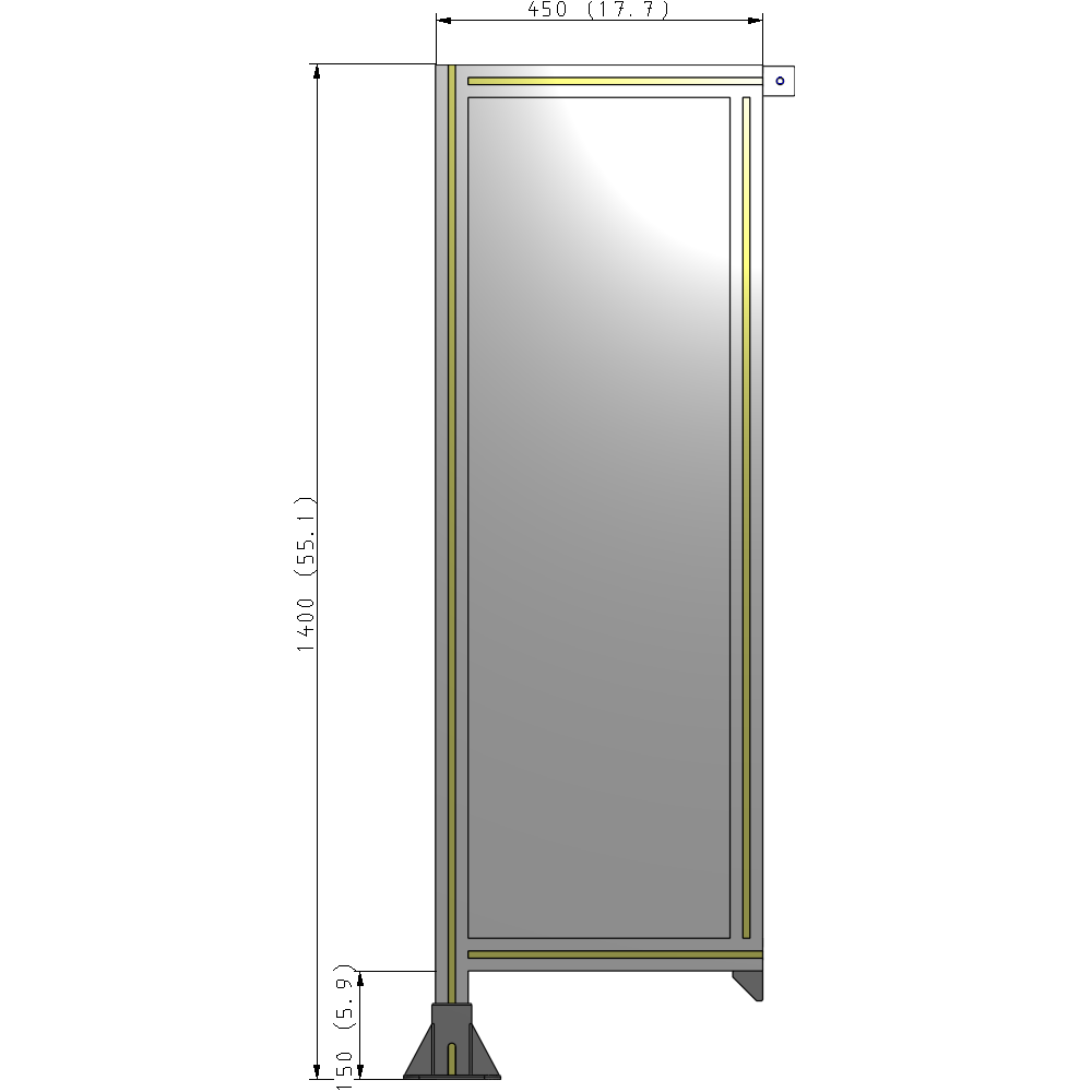 A1-1400-0450-0150-TYPFA GUARDING PANEL 1400MM TALL X 450MM WIDE 1/4'' POLYCARBONATE