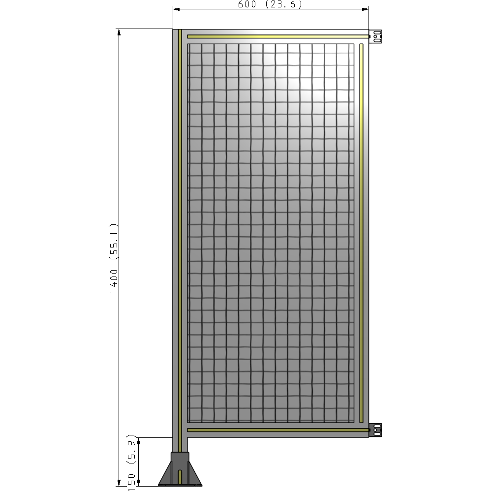 A1-1400-0600-0150-HYMFA GUARDING PANEL 1400MM TALL X 600MM WIDE 1'' MESH
