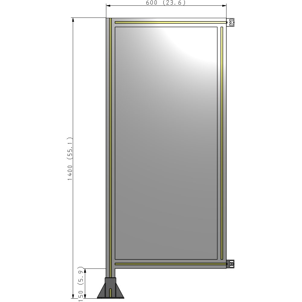 A1-1400-0600-0150-HYPFA GUARDING PANEL 1400MM TALL X 600MM WIDE 1/4'' POLYCARBONATE