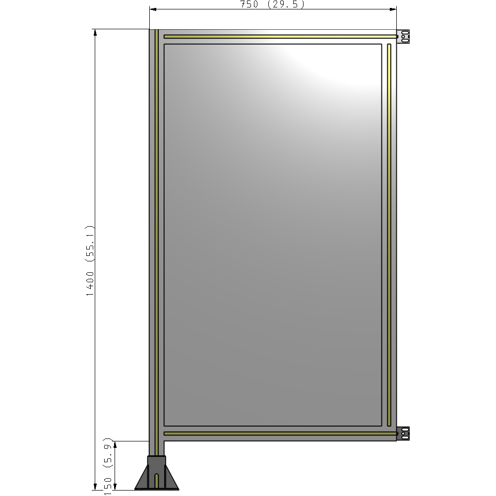 A1-1400-0750-0150-HYPFK GUARDING PANEL 1400MM TALL X 750MM WIDE 1/4'' POLYCARBONATE