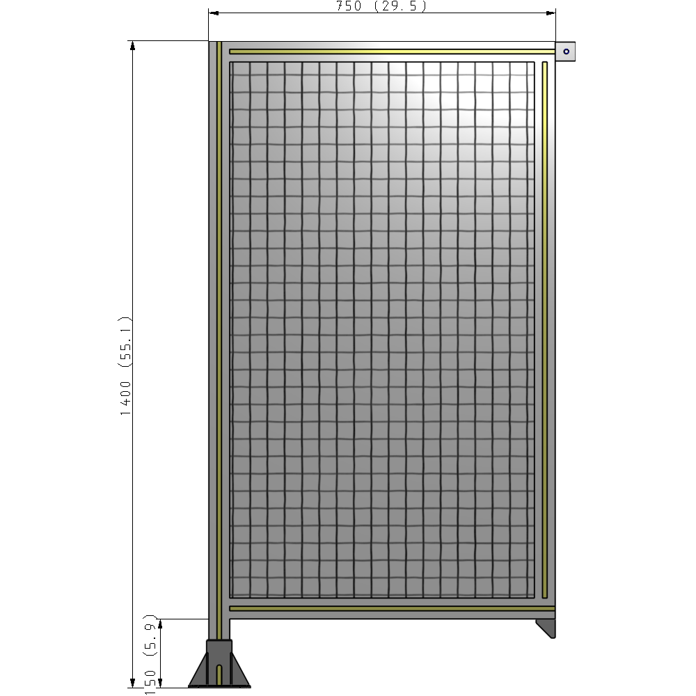 A1-1400-0750-0150-TYMFA GUARDING PANEL 1400MM TALL X 750MM WIDE 1'' MESH
