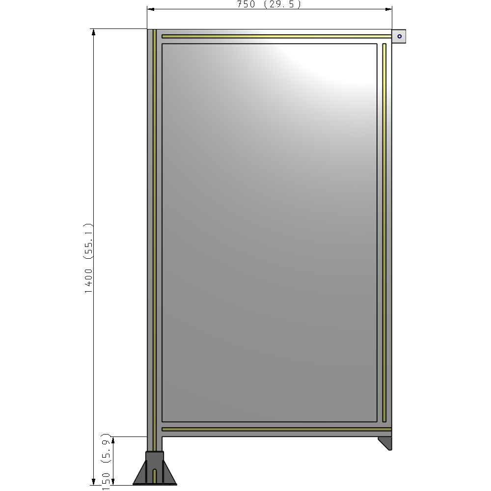 A1-1400-0750-0150-TYPFK GUARDING PANEL 1400MM TALL X 750MM WIDE 1/4'' POLYCARBONATE