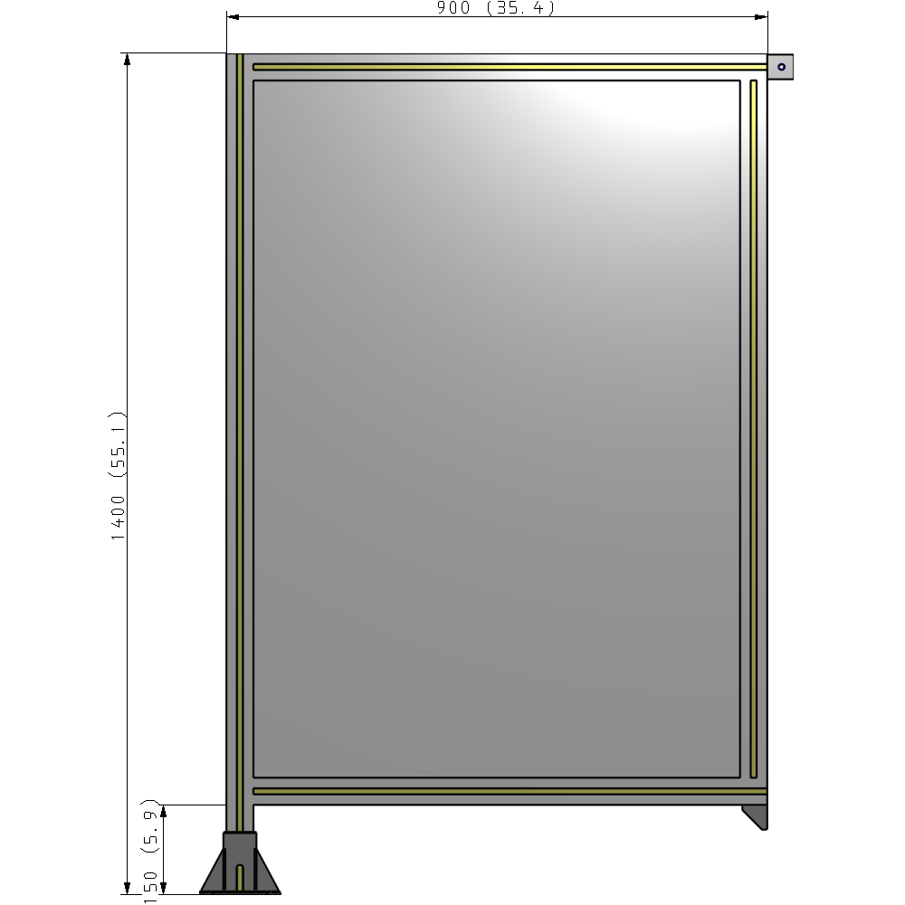 A1-1400-0900-0150-TYPFA GUARDING PANEL 1400MM TALL X 900MM WIDE 1/4'' POLYCARBONATE