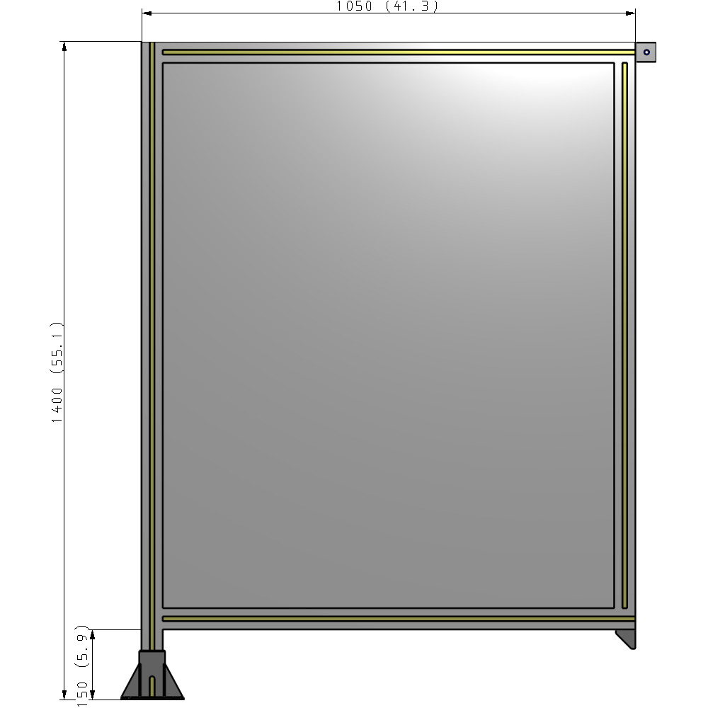 A1-1400-1050-0150-TYPFA GUARDING PANEL 1400MM TALL X 1050MM WIDE 1/4'' POLYCARBONATE