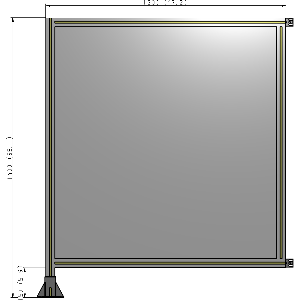 A1-1400-1200-0150-HYPFA GUARDING PANEL 1400MM TALL X 1200MM WIDE 1/4'' POLYCARBONATE