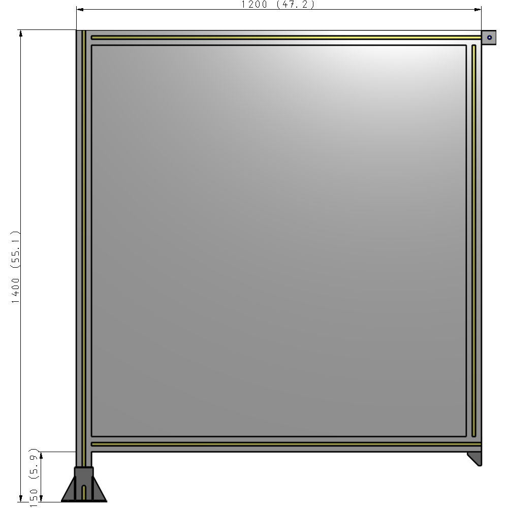A1-1400-1200-0150-TYPFK GUARDING PANEL 1400MM TALL X 1200MM WIDE 1/4'' POLYCARBONATE