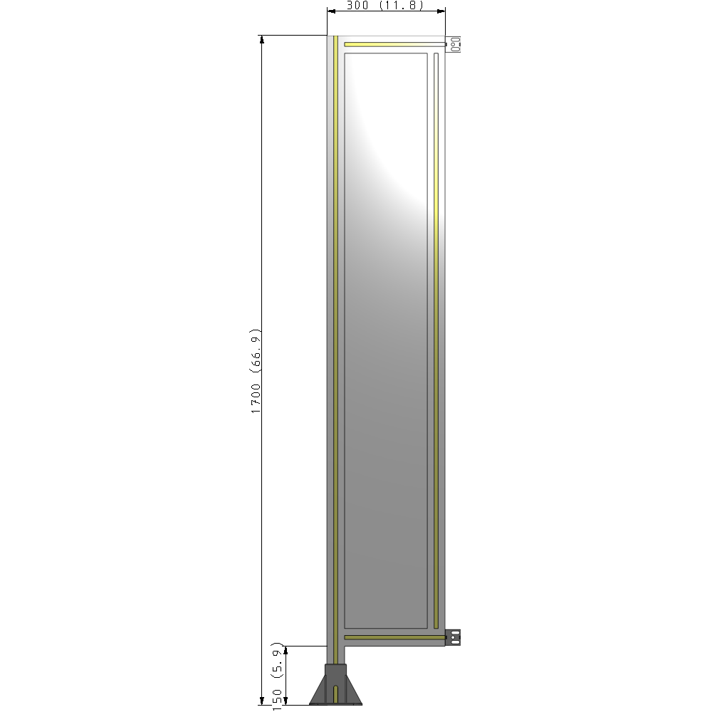 A1-1700-0300-0150-HYPFK GUARDING PANEL 1700MM TALL X 300MM WIDE 1/4'' POLYCARBONATE