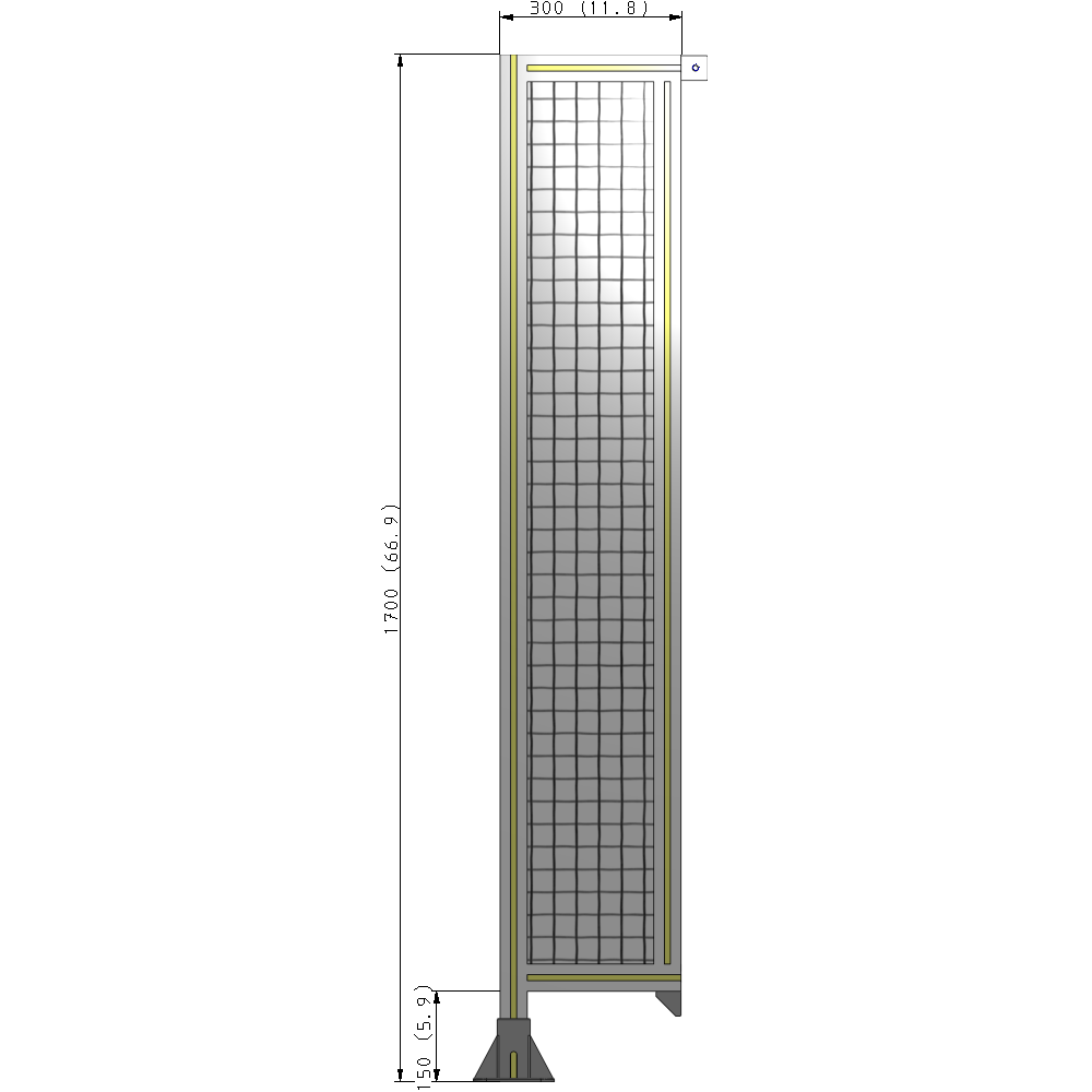 A1-1700-0300-0150-TYMFK GUARDING PANEL 1700MM TALL X 300MM WIDE 1'' MESH