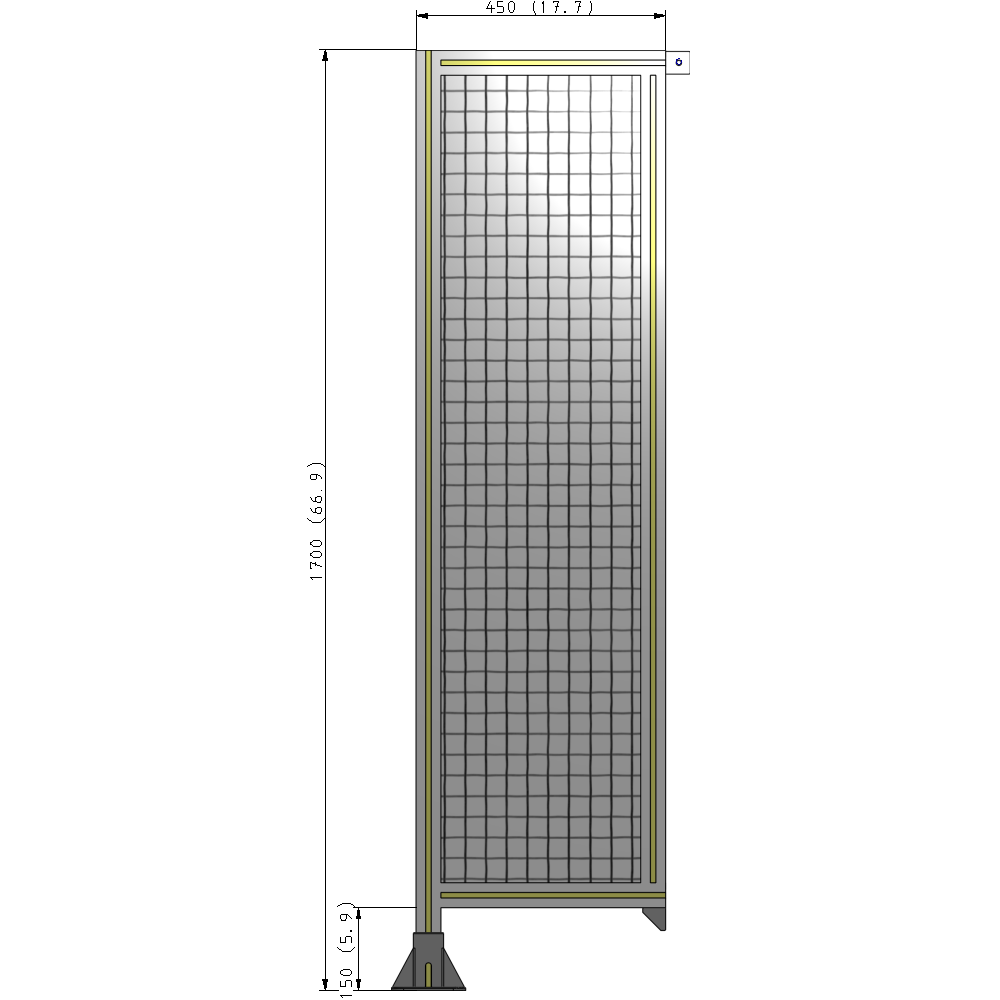 A1-1700-0450-0150-TYMFK GUARDING PANEL 1700MM TALL X 450MM WIDE 1'' MESH