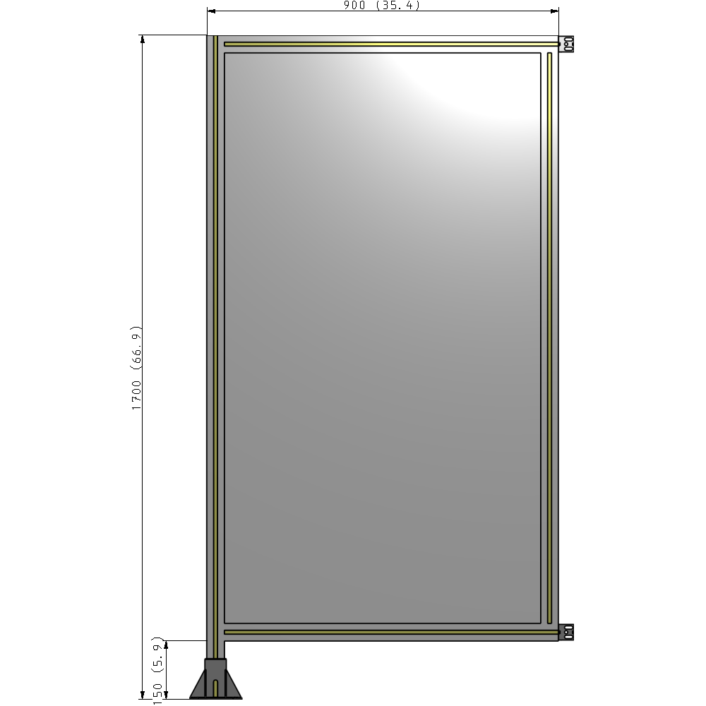A1-1700-0900-0150-HYPFA GUARDING PANEL 1700MM TALL X 900MM WIDE 1/4'' POLYCARBONATE