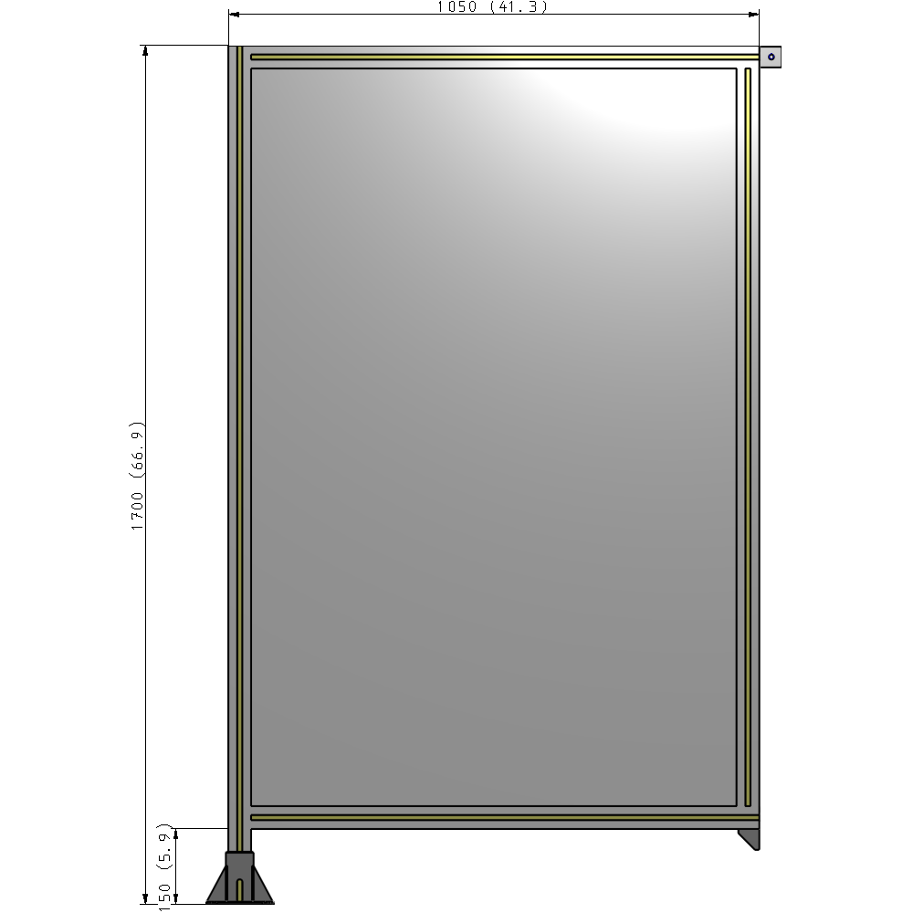 A1-1700-1050-0150-TYPFK GUARDING PANEL 1700MM TALL X 1050MM WIDE 1/4'' POLYCARBONATE