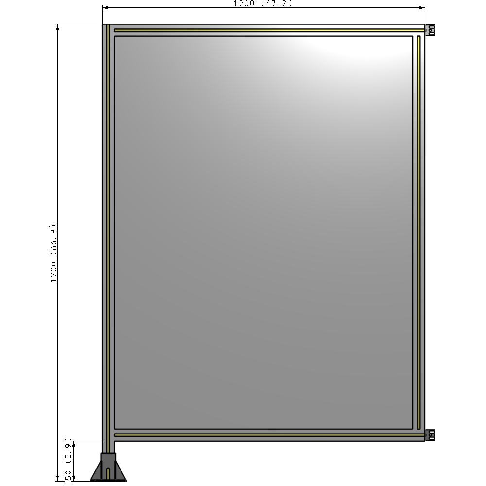 A1-1700-1200-0150-HYPFK GUARDING PANEL 1700MM TALL X 1200MM WIDE 1/4'' POLYCARBONATE