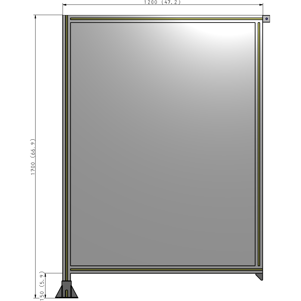 A1-1700-1200-0150-TYPFK GUARDING PANEL 1700MM TALL X 1200MM WIDE 1/4'' POLYCARBONATE