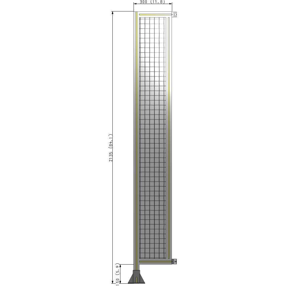 A1-2135-0300-0150-HYMFK GUARDING PANEL 2135MM TALL X 300MM WIDE 1'' MESH