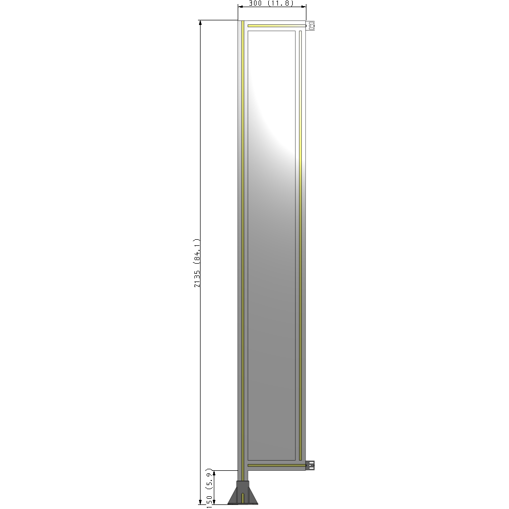 A1-2135-0300-0150-HYPFA GUARDING PANEL 2135MM TALL X 300MM WIDE 1/4'' POLYCARBONATE