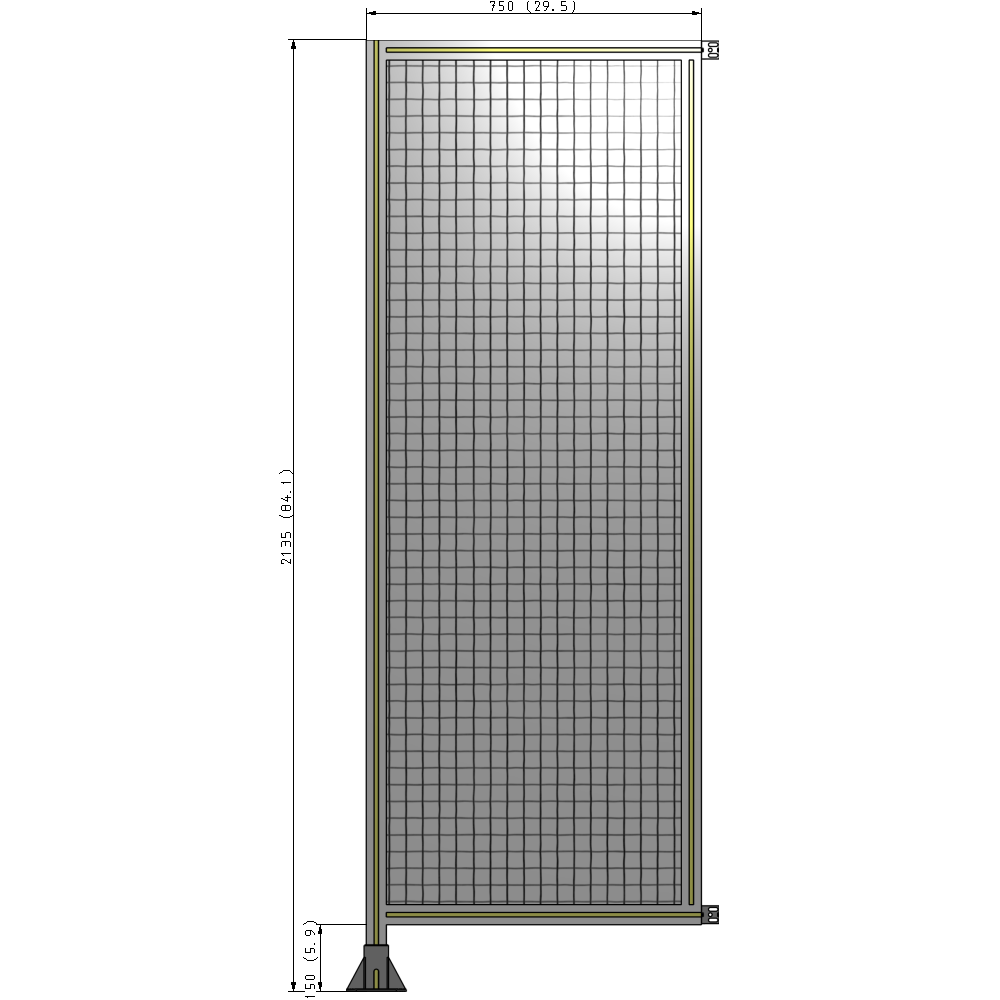 A1-2135-0750-0150-HYMFA GUARDING PANEL 2135MM TALL X 750MM WIDE 1'' MESH
