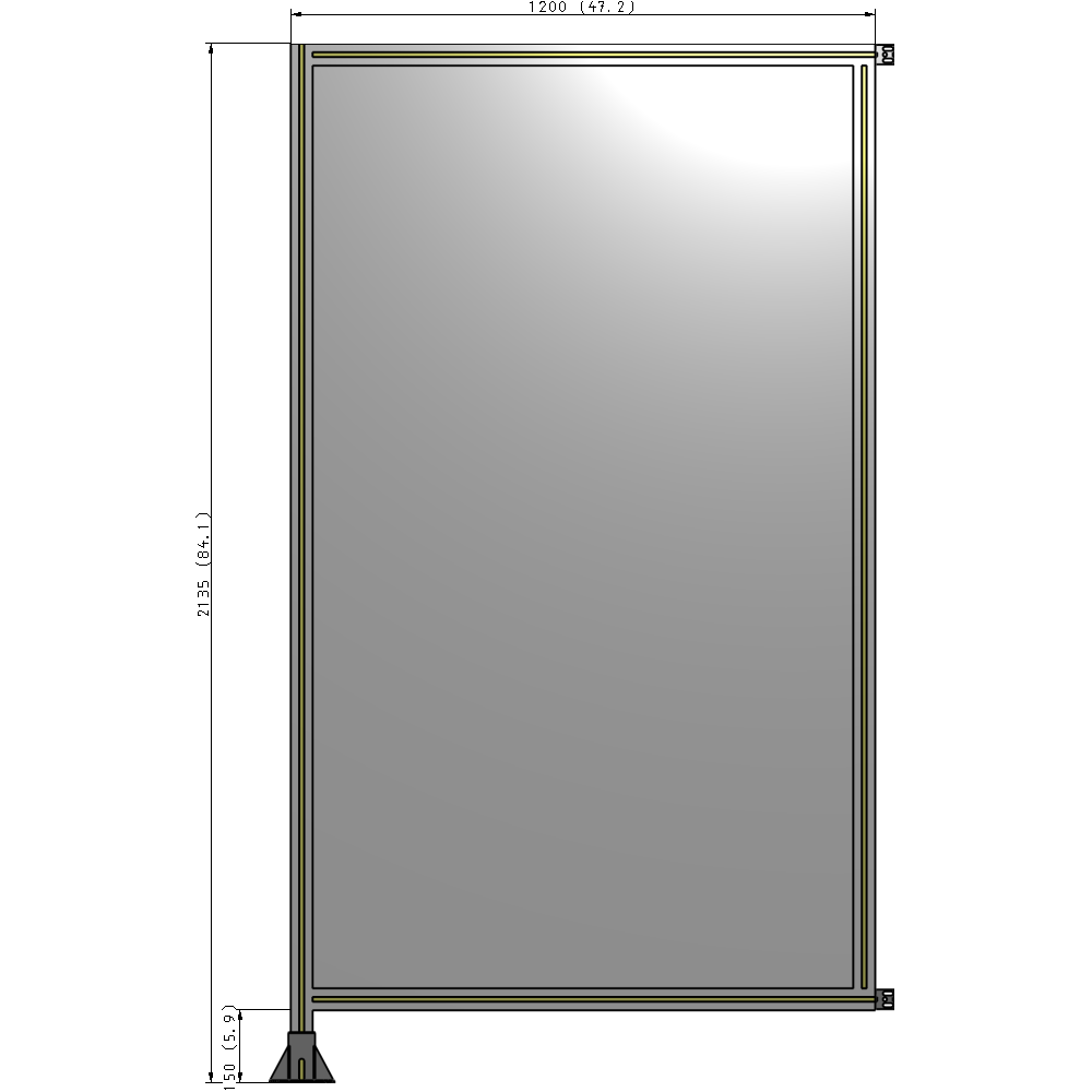 A1-2135-1200-0150-HYPFK GUARDING PANEL 2135MM TALL X 1200MM WIDE 1/4'' POLYCARBONATE