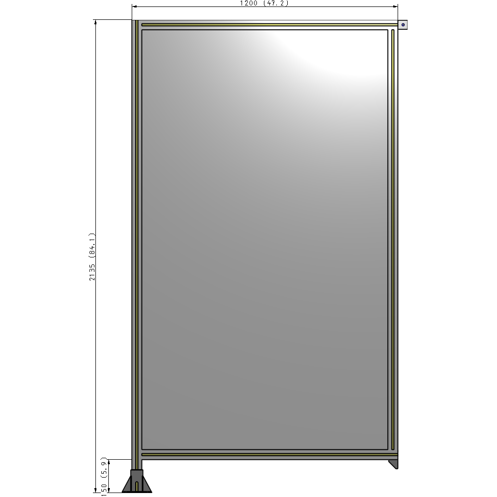 A1-2135-1200-0150-TYPFK GUARDING PANEL 2135MM TALL X 1200MM WIDE 1/4'' POLYCARBONATE