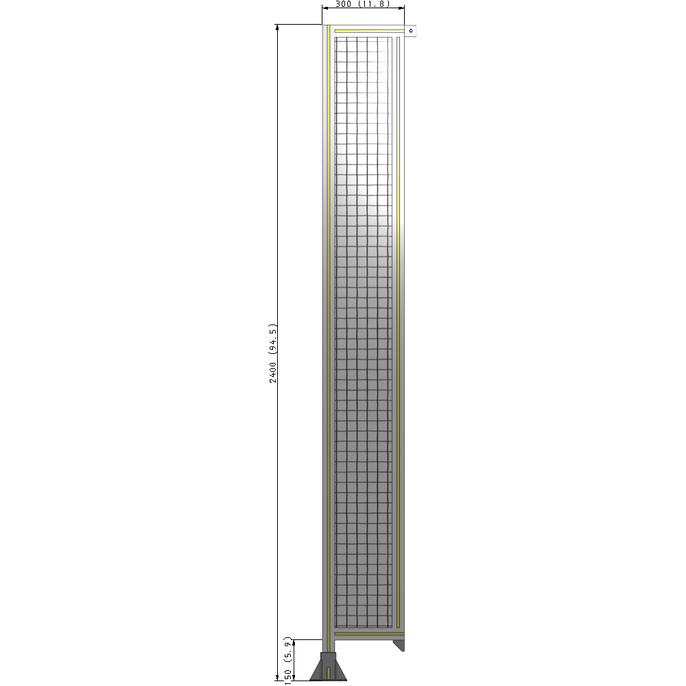 A1-2400-0300-0150-TYMFK GUARDING PANEL 2400MM TALL X 300MM WIDE 1'' MESH