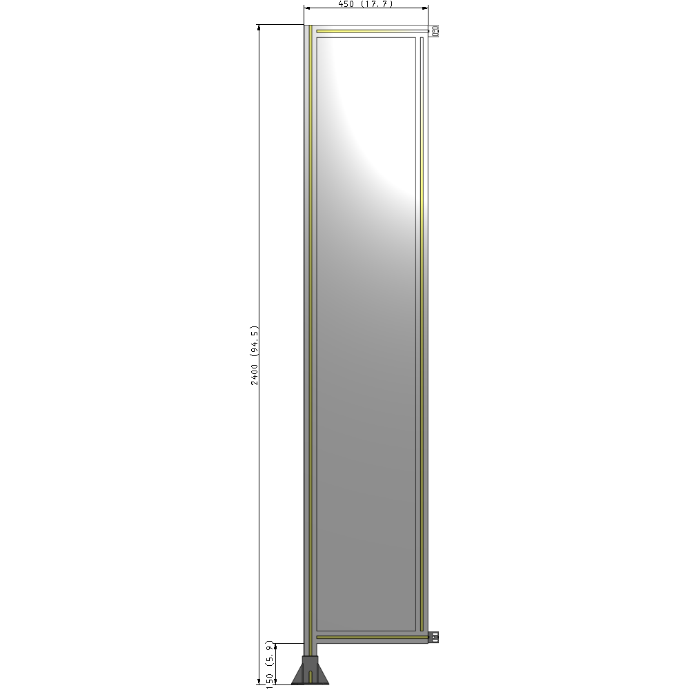 A1-2400-0450-0150-HYPFK GUARDING PANEL 2400MM TALL X 450MM WIDE 1/4'' POLYCARBONATE