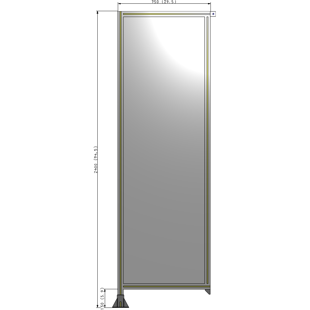 A1-2400-0750-0150-TYPFA GUARDING PANEL 2400MM TALL X 750MM WIDE 1/4'' POLYCARBONATE