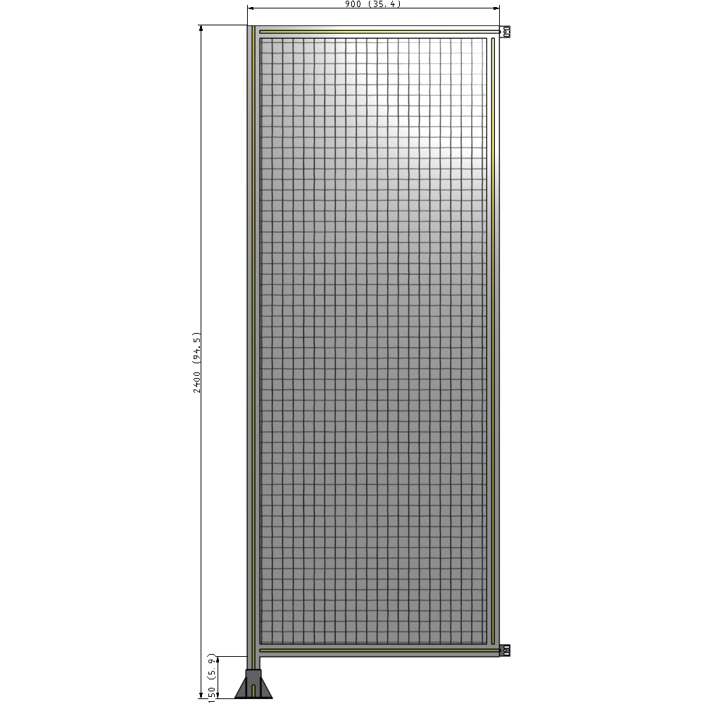A1-2400-0900-0150-HYMFK GUARDING PANEL 2400MM TALL X 900MM WIDE 1'' MESH