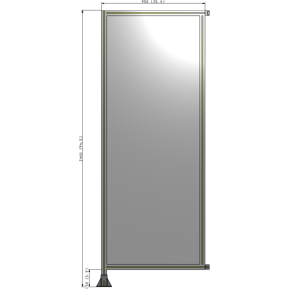 A1-2400-0900-0150-HYPFA GUARDING PANEL 2400MM TALL X 900MM WIDE 1/4'' POLYCARBONATE