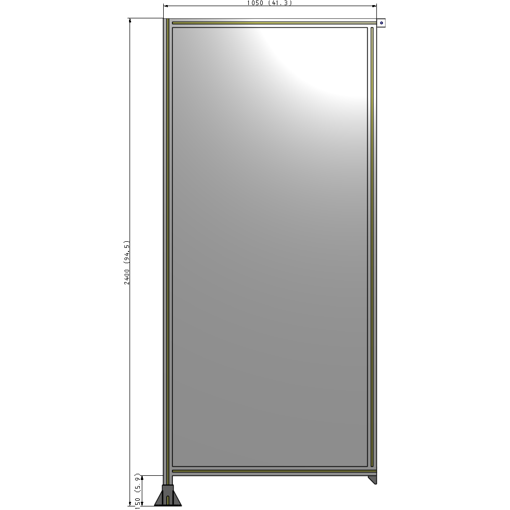 A1-2400-1050-0150-TYPFA GUARDING PANEL 2400MM TALL X 1050MM WIDE 1/4'' POLYCARBONATE