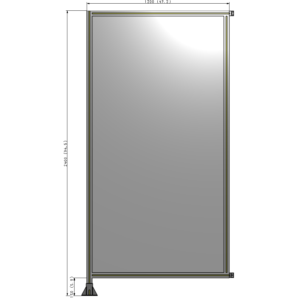 A1-2400-1200-0150-HYPFA GUARDING PANEL 2400MM TALL X 1200MM WIDE 1/4'' POLYCARBONATE