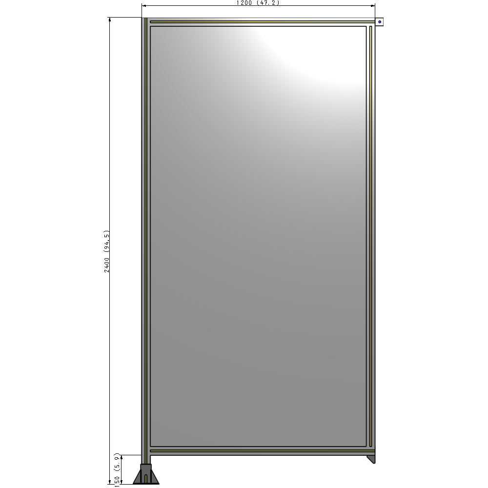 A1-2400-1200-0150-TYPFA GUARDING PANEL 2400MM TALL X 1200MM WIDE 1/4'' POLYCARBONATE