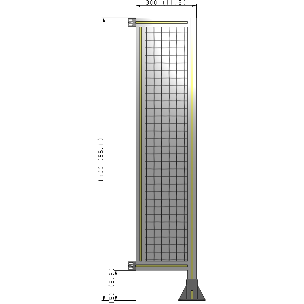 A2-1400-0300-0150-HYMFK GUARDING PANEL 1400MM TALL X 300MM WIDE 1'' MESH