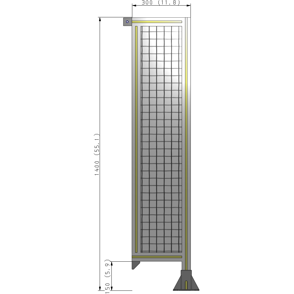 A2-1400-0300-0150-TYMFA GUARDING PANEL 1400MM TALL X 300MM WIDE 1'' MESH
