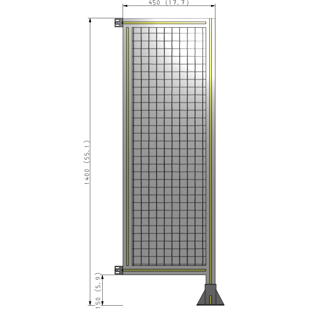 A2-1400-0450-0150-HYMFA GUARDING PANEL 1400MM TALL X 450MM WIDE 1'' MESH