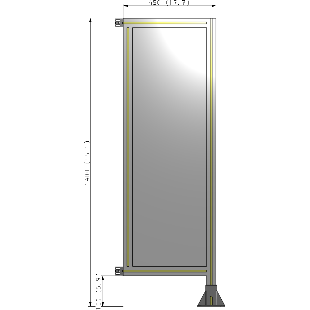 A2-1400-0450-0150-HYPFA GUARDING PANEL 1400MM TALL X 450MM WIDE 1/4'' POLYCARBONATE