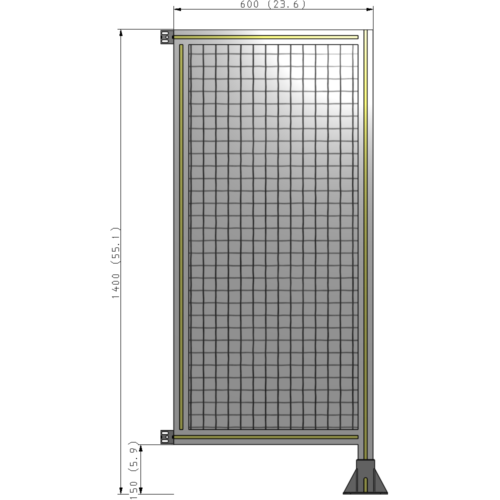 A2-1400-0600-0150-HYMFK GUARDING PANEL 1400MM TALL X 600MM WIDE 1'' MESH
